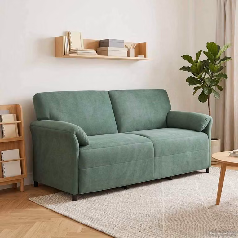 Divano 3 posti moderno vidaXL in velluto turchese con cuscini e struttura in metallo L: 198 cm, P: 83 cm, H: 95 cm