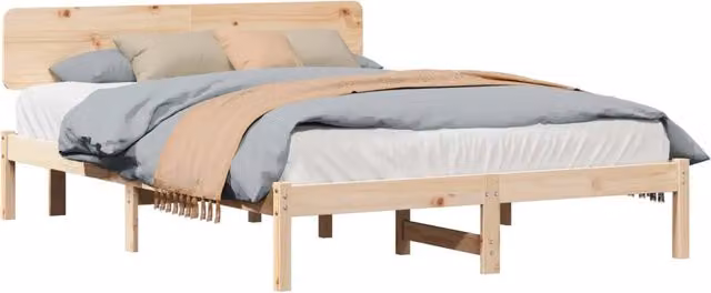 Letto matrimoniale | Letto per adulti | Struttura del letto Naturale 200 x 200 cm Pino massello