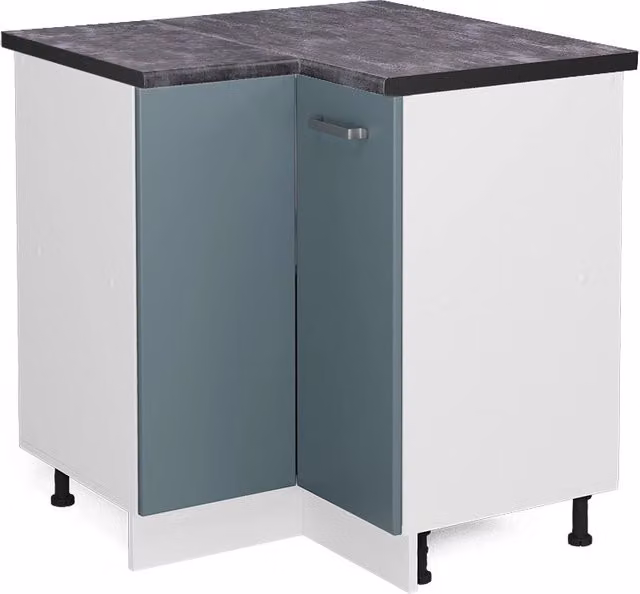 Mobile ad angolo cucina R-Line Grigio-blu/Bianco 75.6 cm, PL Antracite Vicco