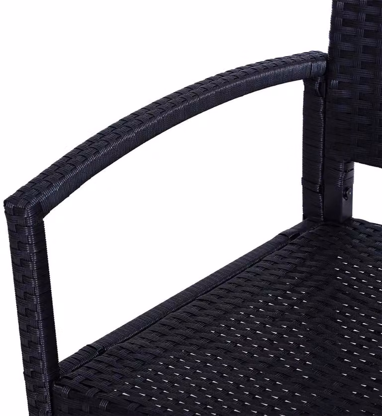 Panca da giardino - Panca da esterno per 2 persone - Panca per terrazza - Realizzata in rattan sintetico con struttura in acciaio - Dimensioni: 122x60x85 cm - Colore: nero