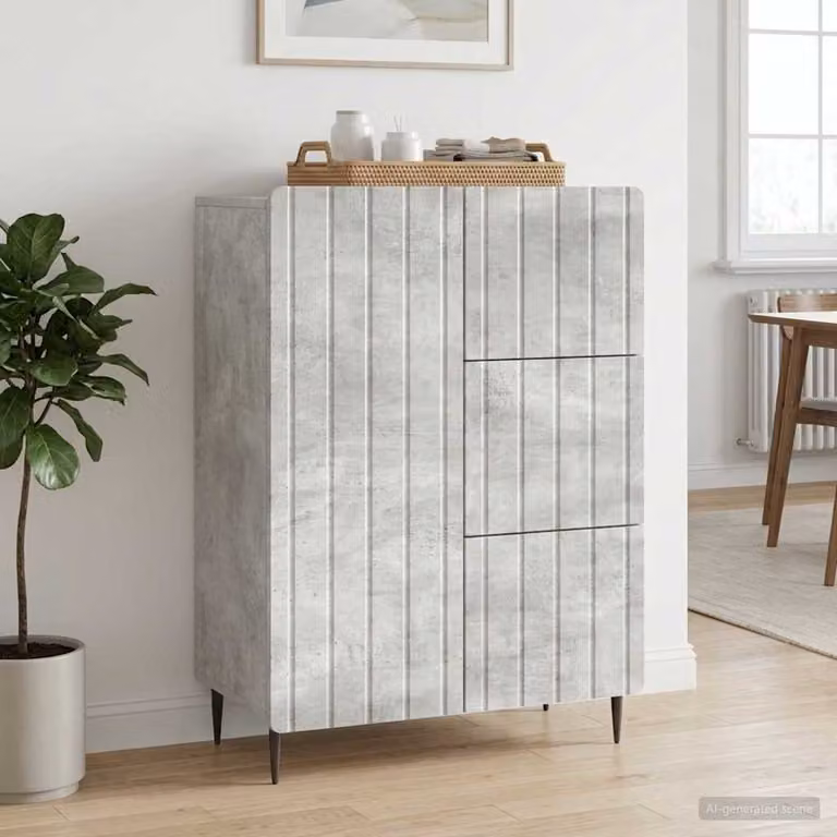 Credenza moderna vidaXL in grigio con finitura opaca L: 66 cm, P: 34,5 cm, H: 91,5 cm