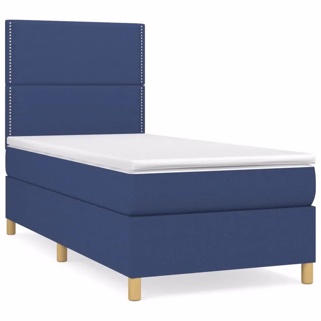 Letto Ibrido con Giroletto a Molle e Materasso vidaXL, Colore Blu e Bianco, L/P/H: 100 x 200 x 40 cm – 2