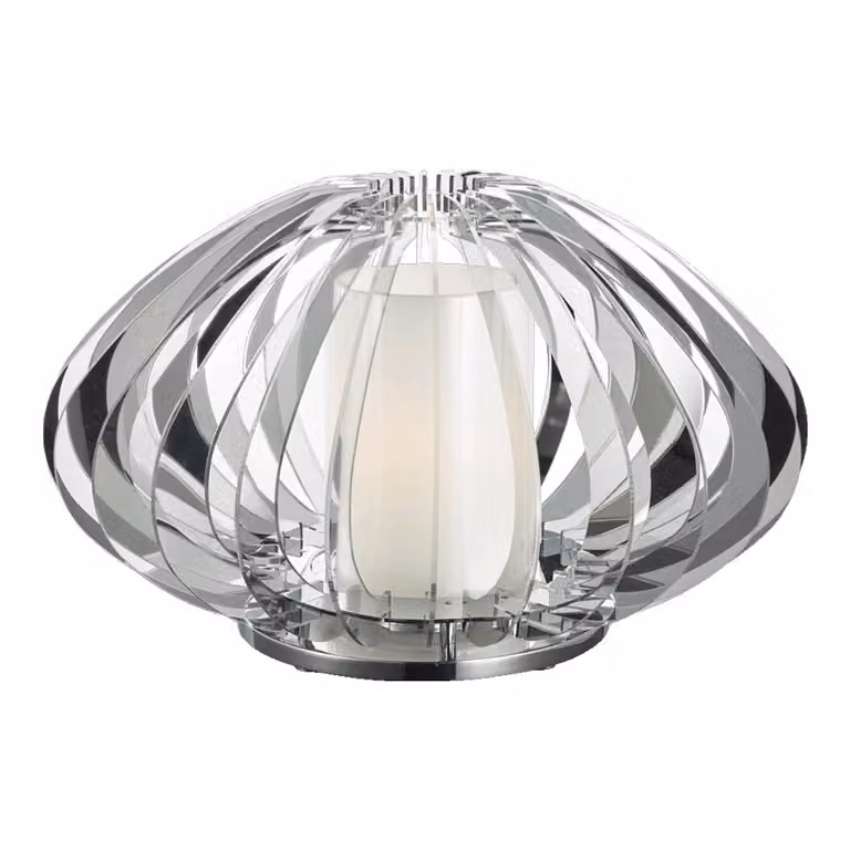 Lampada da tavolo SENZA 1xE27/40W Ø 40cm cromo/bianco