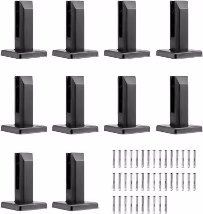 Set di 10 morsetti quadrati VEVOR in acciaio inossidabile per vetro temperato da 8-12 mm, staffe per ringhiera e mensola in uso esterno, finitura lucida