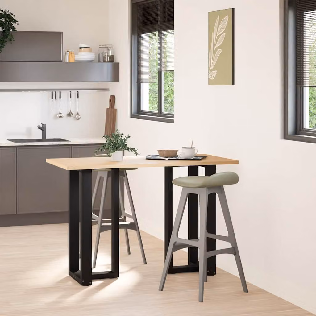 vidaXL Gambe per tavolo da bar a forma di T 2 pz nere 40x35x(90-91) cm