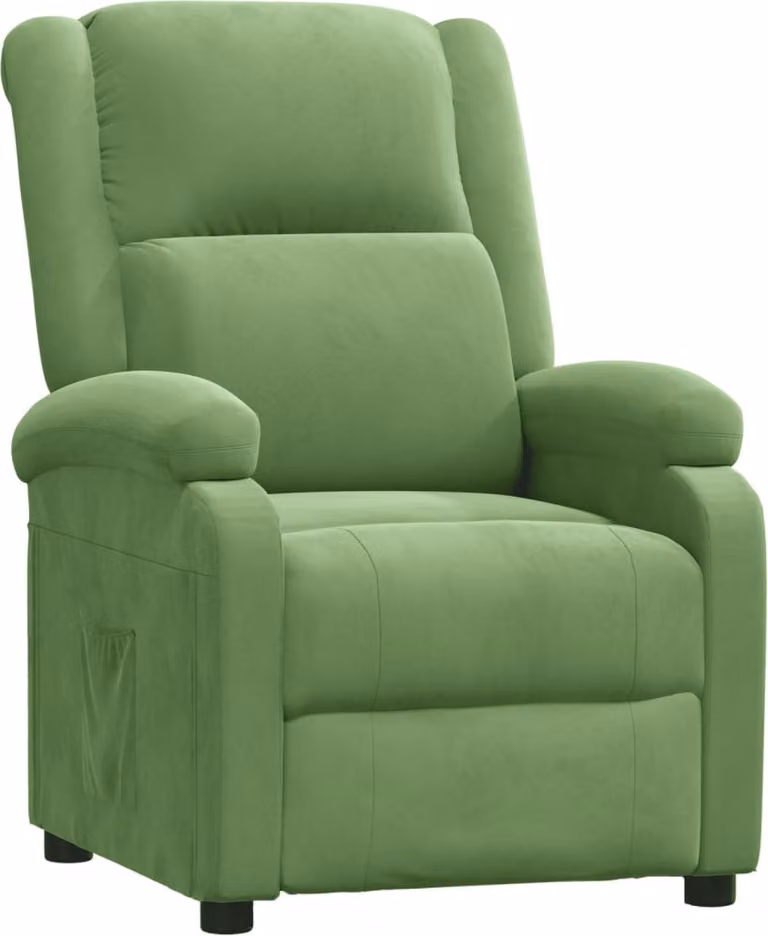 Poltrona Reclinabile Verde Chiaro in Velluto