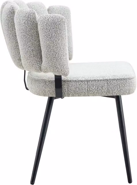 Lotto da 2 sedie da pranzo 60x64x80 cm in velluto grigio chiaro, gambe in metallo nero