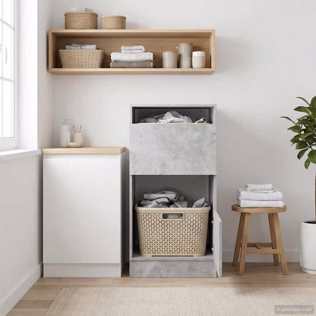 Mobile da lavanderia vidaXL Grigio, L/P/H: 50 x 68 x 102 cm