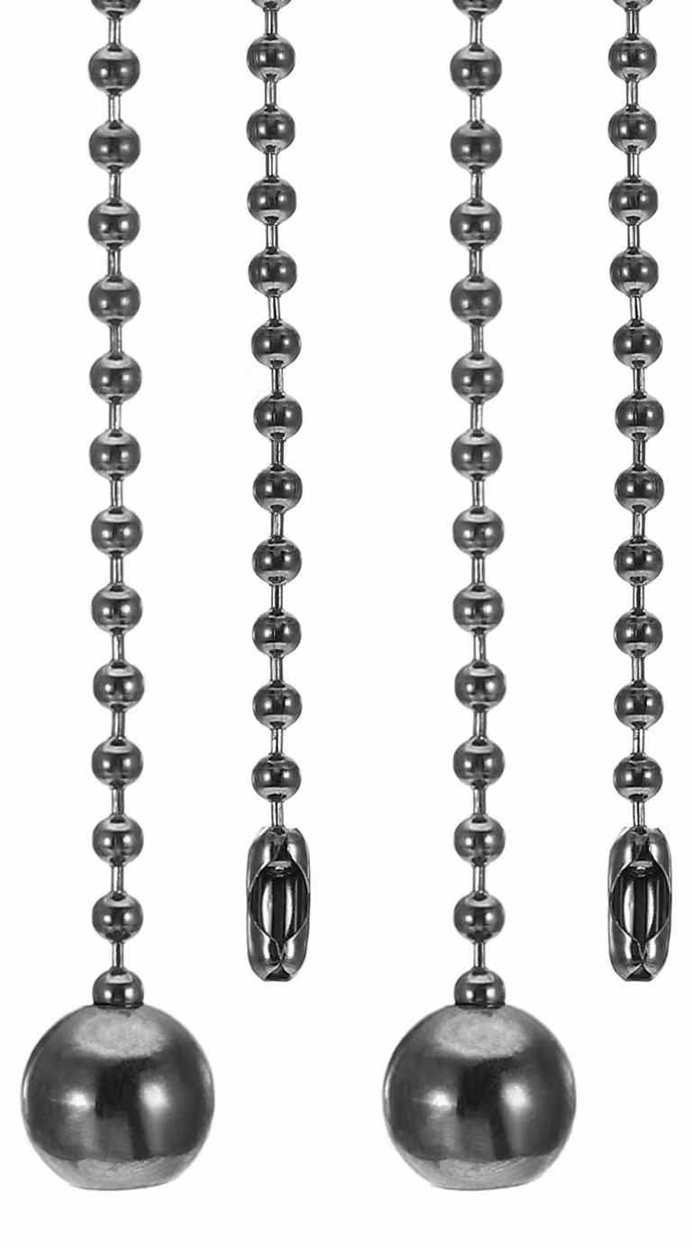 Set di catene per traino, 1 metro, 2 pezzi, nere, con perline in metallo