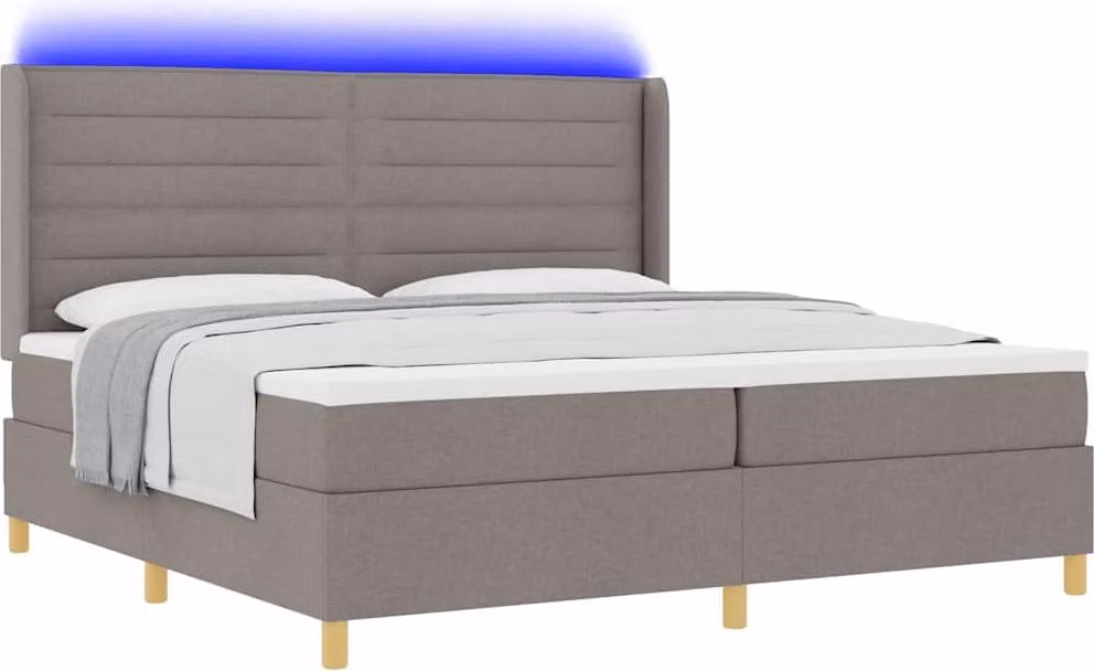 Letto a molle con strisce LED Talpa 200 x 200 cm Tessuto