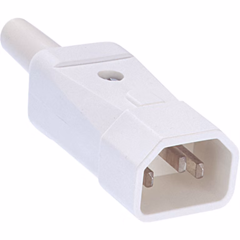 BACHMANN IEC320 C14 maschio, 250V/10A, connettore per cavo, bianco (915.271) (19.07.0733)