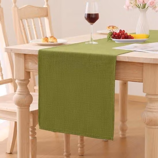 Tovaglia moderna con effetto loto, idrorepellente, 40 x 100 cm, verde, lavabile