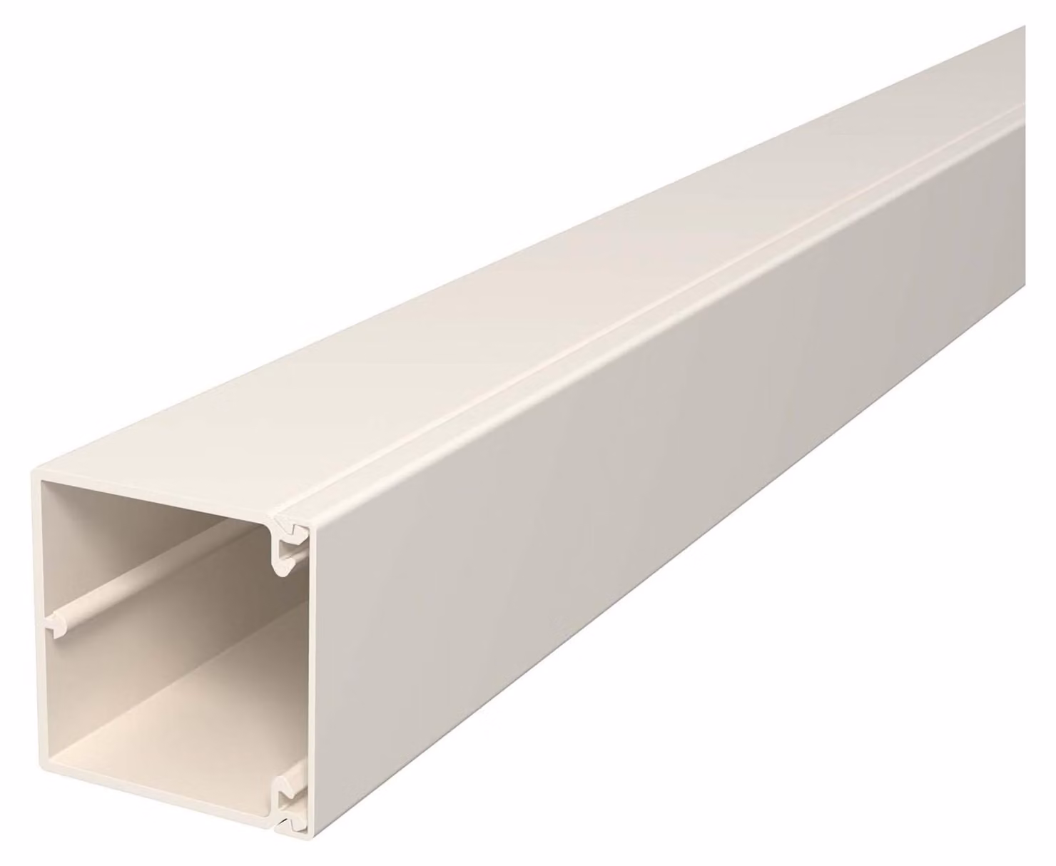 2 metri Tubo parete+soffitto con 60x60mm, PVC - Filo 60x60mm RAL9001 WDK60060CW