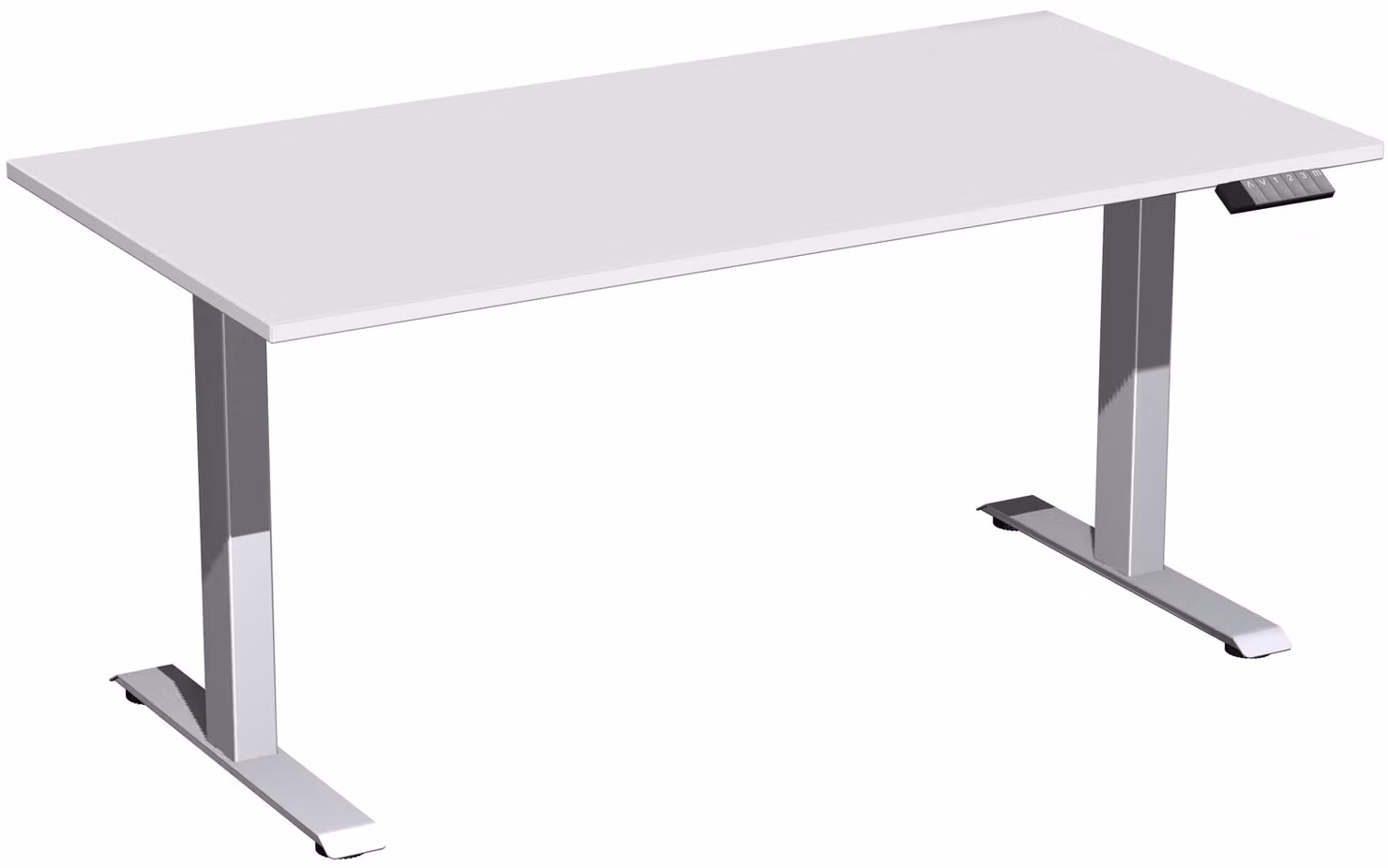 Tavolo elevatore elettrico regolabile in altezza, 1600x800x730-1230, grigio chiaro/argento