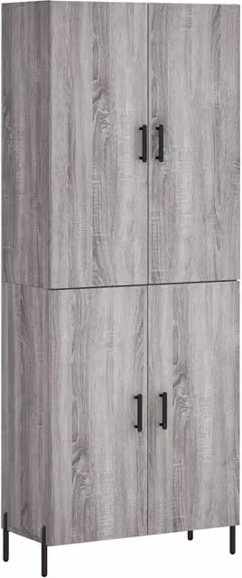 Credenza | Madia | Buffet da pranzo | Armadio da pranzo Grigio Sonoma 69,5x34x180 cm in Legno Multistrato