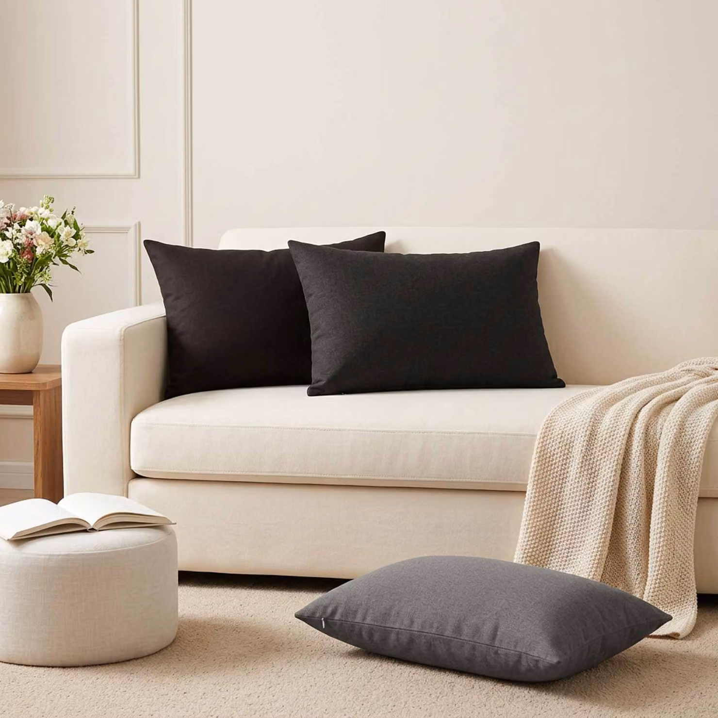 vidaXL Federa 2 pz HEERLEN Grigio Chiaro 50 x 70 cm Tessuto