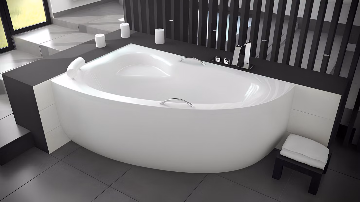 Badewanne XXL Eckwanne Eck 150*100 cm Acrylwanne Wanne Bad Eckbadewanne Wannen