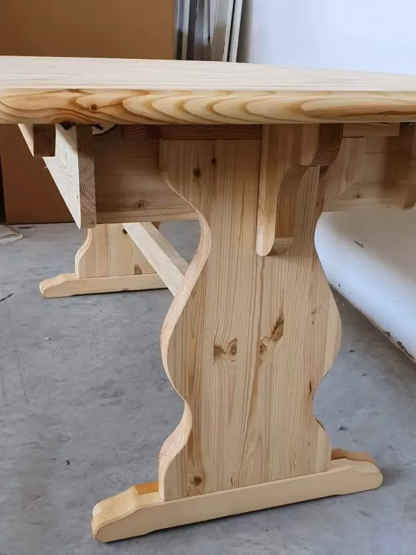 Tavolo fratino allungabile in legno di pino e abete grezzo Mobili 2G L/P/H: 180 x 85 x 80 cm – 2