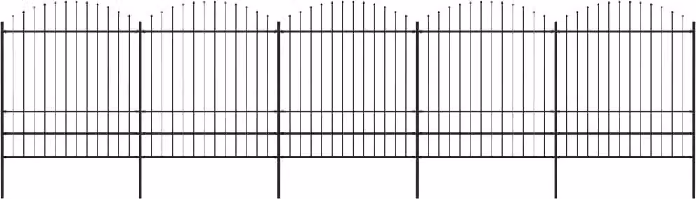 Maison Exclusive - Recinzione da Giardino con Punta a Lancia in Acciaio 892,5x200 cm Nero