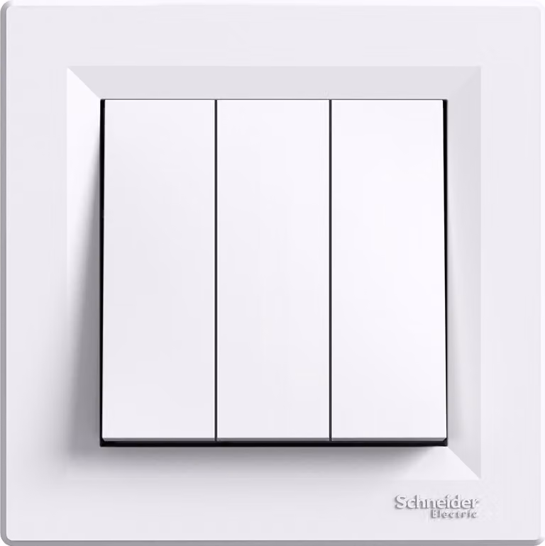 Interruttore triplo bianco con morsetto a vite e cornice Asfora EPH2100121 Schneider Electric