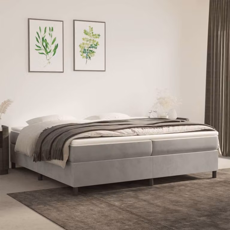 Coprimaterasso vidaXL traspirante in poliestere, disponibile in bianco o grigio, L/P/H: 200 x 210 x 5 cm