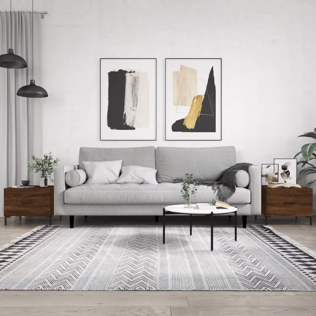 Maison Exclusive - Tavolini da salotto 2 pz. Effetto rovere marrone 50x50x40 cm Materiale ligneo