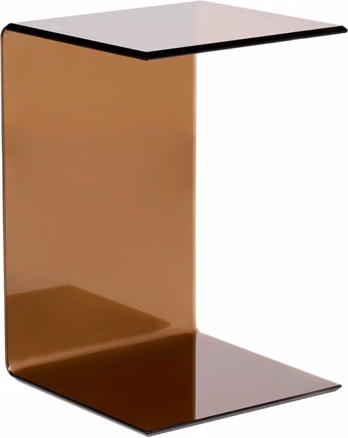 Tavolino rettangolare in vetro BELIANI per soggiorno e cucina, colori nero, marrone e trasparente, L: 61 cm, P: 40 cm, H: 20 cm – 1