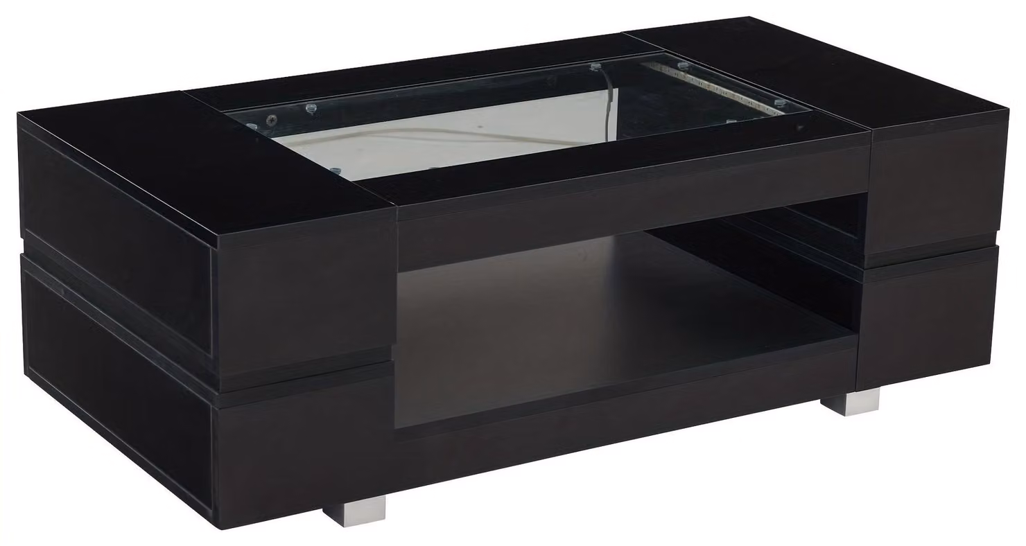 Tavolino da salotto - Tavolino da divano - Tavolino per il soggiorno - Tavolino ausiliario - Tavolino da lounge - Nero - Legno - Design compatto