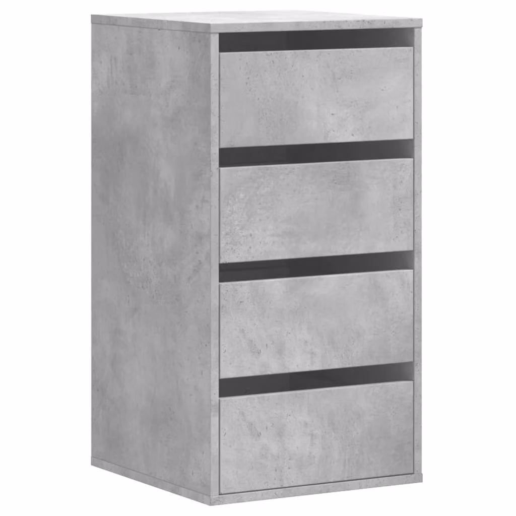 Cassettiera Angolo Grigio Cemento 40x41x76cm Legno Multistrato