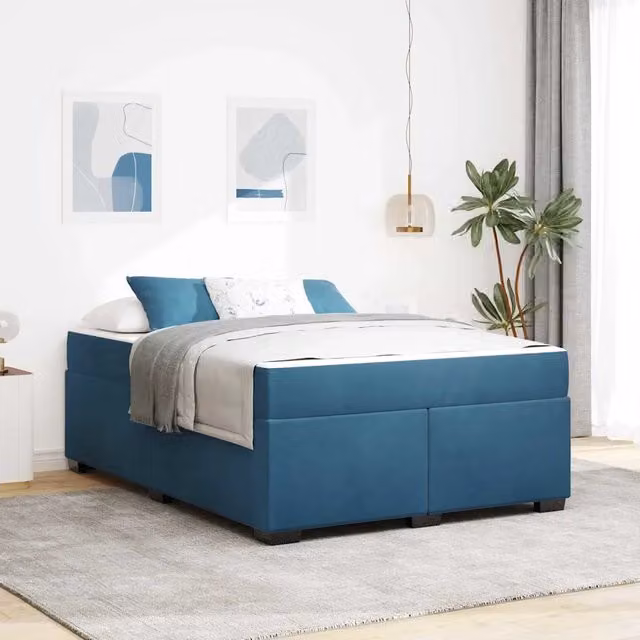 Struttura del letto Blu Scuro 160 x 200 cm Tessuto 3399300