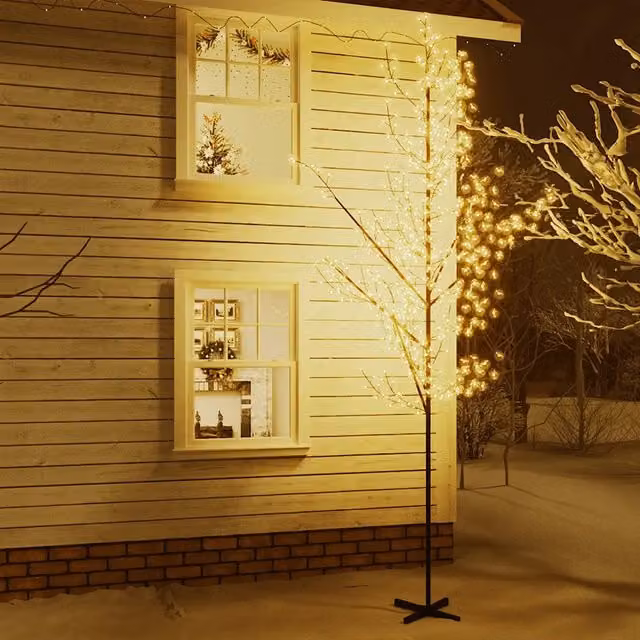 Albero di Ciliegio Decorativo vidaXL con 672 LED Bianco Caldo, Altezza: 400 cm