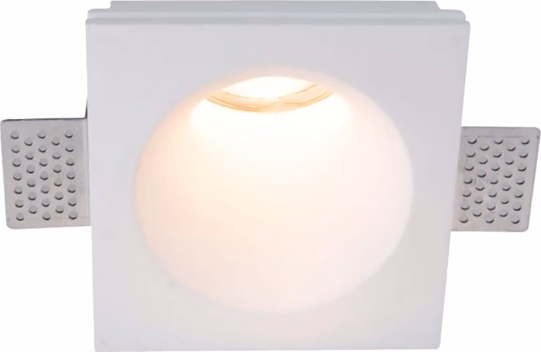 V-TAC VT-11009 portafaretto led in gesso faretto da incasso quadrato GU10 colore bianco luce soffusa obliqua sku 6772