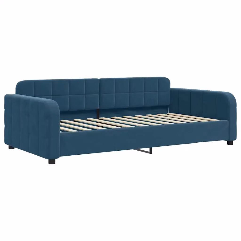 Letto da giorno blu in velluto vidaXL L/P/H: 200 x 110 x 71 cm – 2