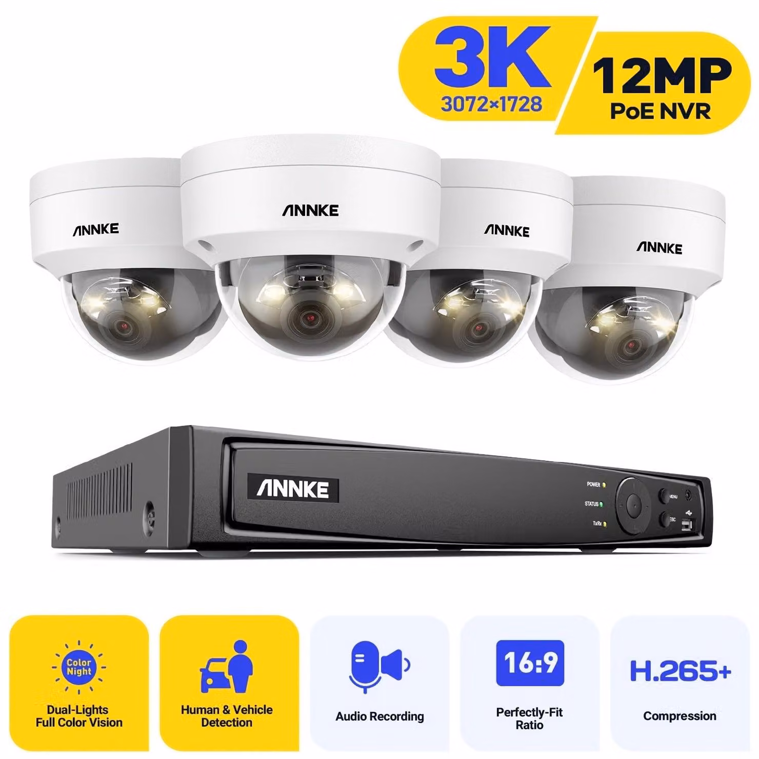 Telecamera di sicurezza - Telecamera a cupola - Telecamera di sorveglianza - Videosorveglianza - Telecamera di sicurezza per interni ed esterni