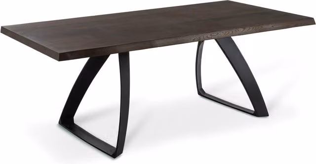 Tavolo estensibile E-Stylo Bridge in rovere termocotto con gambe in metallo nero L/P/H: 200 x 100 x 76 cm