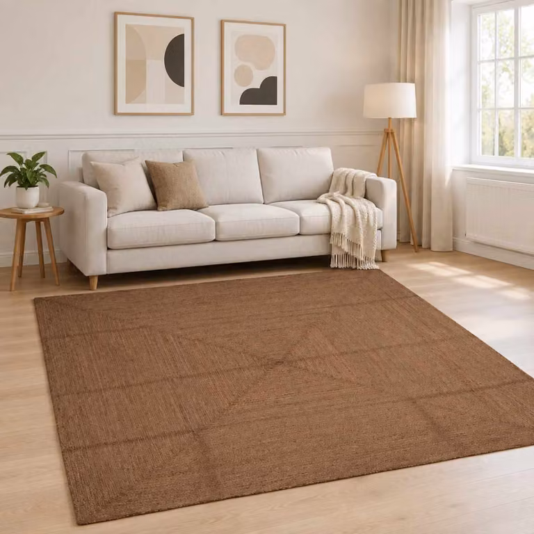 vidaXL Tappeto da Area Grigio 240 x 240 cm Juta