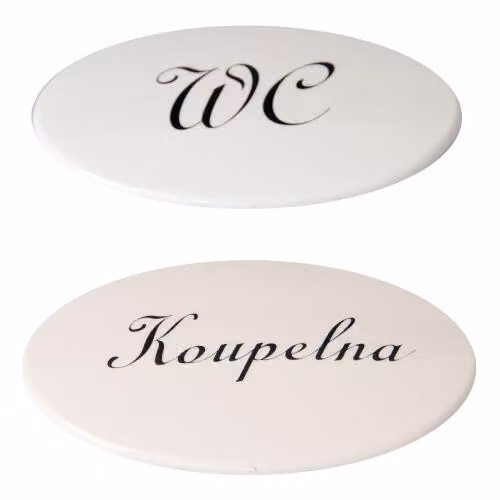 etichetta WC + PH BAGNO BIANCO set 2 pz.