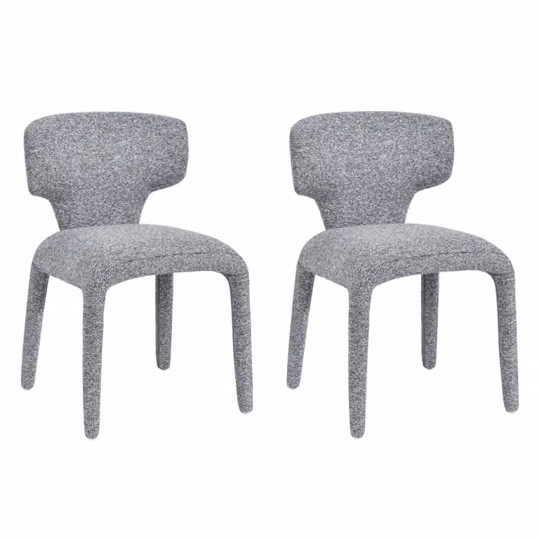 Duhome sedia da pranzo set di 2 sedie da cucina rivestimento completo in tessuto bouclé sedia da pranzo per sala da pranzo cucina soggiorno camera da letto, grigio