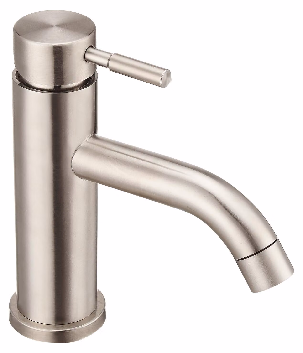 Miscelatore monocomando per lavabo, in acciaio inossidabile spazzolato, con sistema di risparmio idrico, cartuccia in Vetroceramica, per acqua calda e fredda