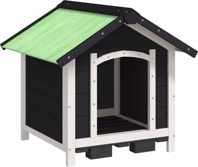 Canile gabbia recinto per animali 65 x 65 x 61,5 cm legno massello di pino grigio 02_0041721