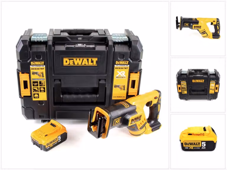 DeWalt DCS 367 NT Sega universale a batteria 18V brushless in valigetta TSTAK + 1x Batteria 5,0 Ah - senza caricatore
