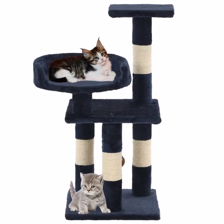 vidaXL Tiragraffi per gatti con colonne in sisal 65 cm Blu