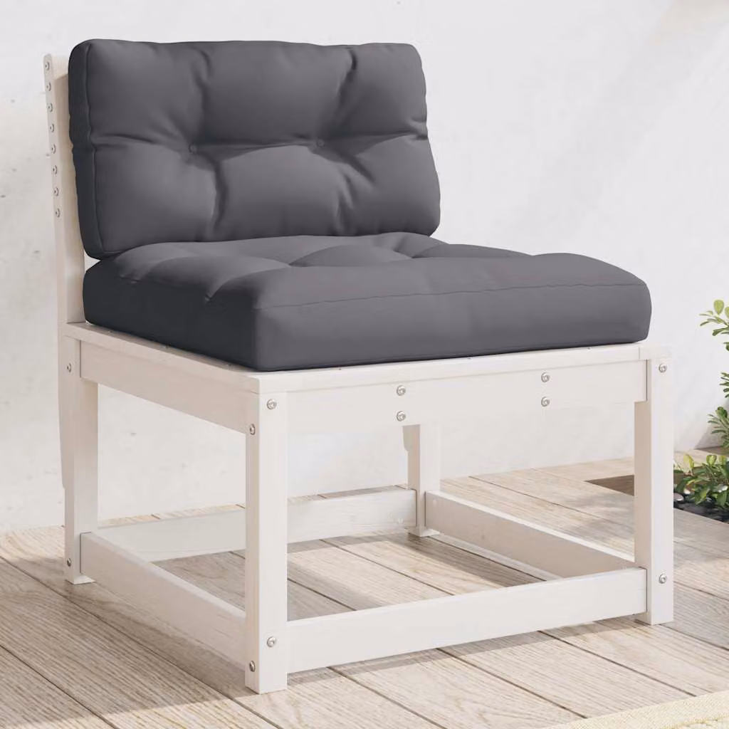Divano da giardino vidaXL in legno massello di pino con cuscini in tessuto e schiuma in stile rustico