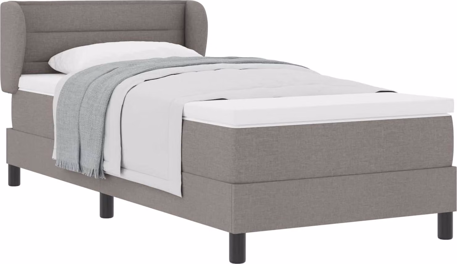 vidaXL Letto a molle insacchettate con testata in tessuto taupe 90 x 190 cm