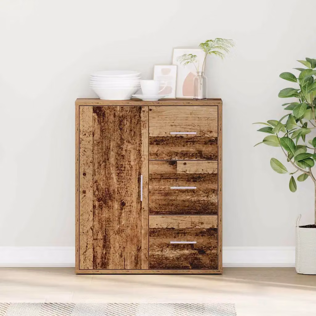 Credenza moderna vidaXL in legno ingegnerizzato color marrone L: 60 cm, P: 31 cm, H: 70 cm