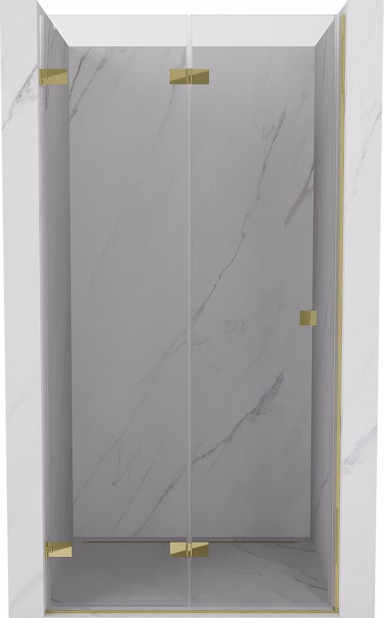 Mexen Lunar-F porta doccia pieghevole sinistra 55 cm, trasparente, dorata - 836-055-000-50-00-L