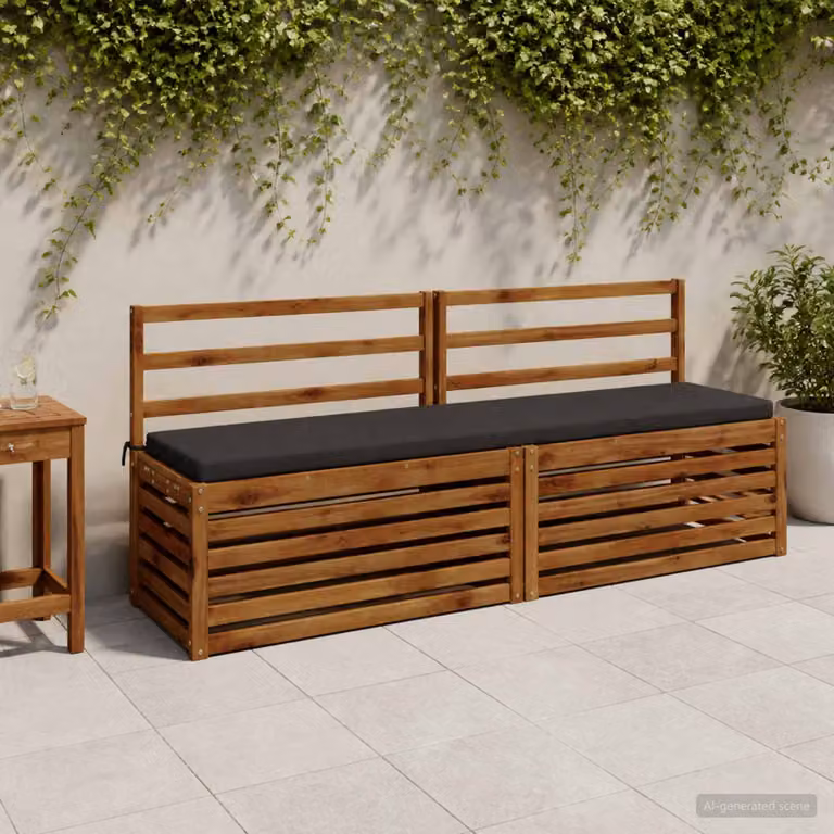 Set di 2 cuscini per panchina vidaXL SOEST in poliestere, colore antracite, L 180 x P 40 x H 40 cm
