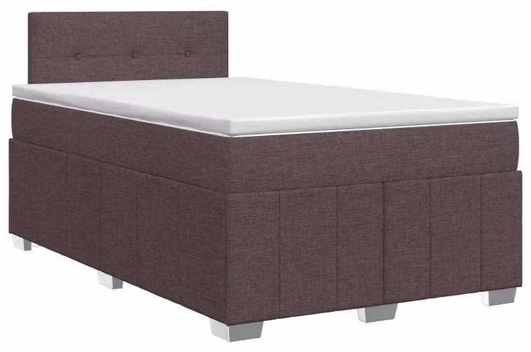 Letto a molle con materasso marrone scuro 120 x 190 cm in tessuto