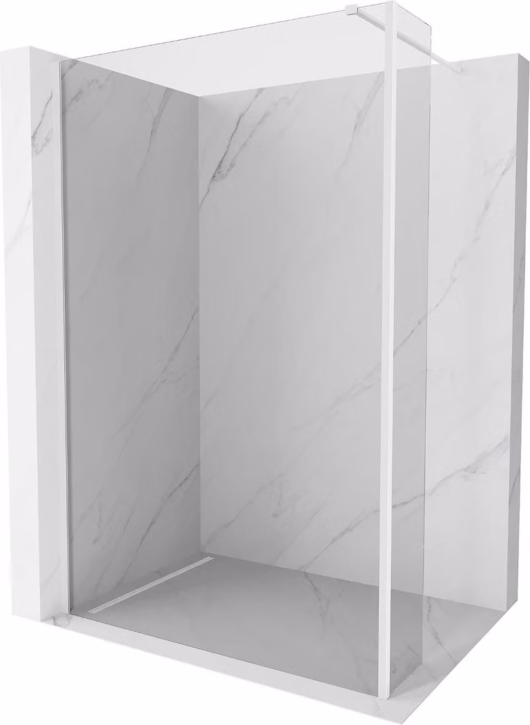 Mexen Kioto parete doccia Walk-in 130 x 30 cm, trasparente, bianca - 800-130-212-20-00-030