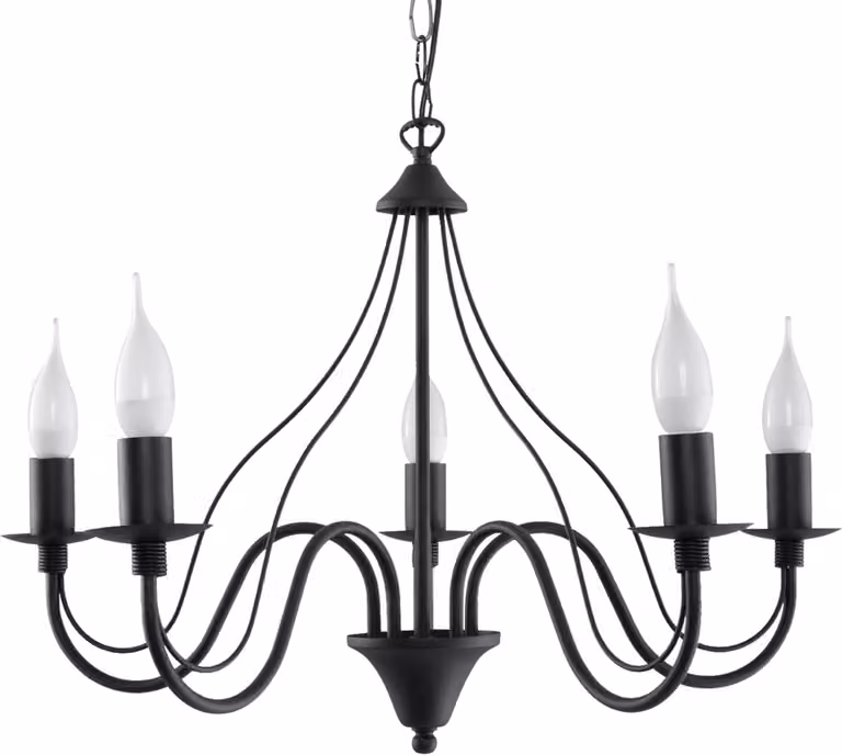 Lampada a sospensione PALADA nera 5xE14x12W in metallo, dimensioni: 80x60x60 cm, IP20, Pure Lume